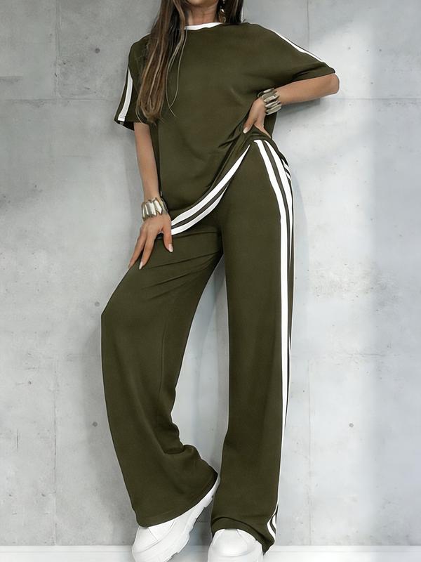 👖 50 % DE RÉDUCTION SUR L'ENSEMBLE DEUX PIÈCES À RAYURES ! ✨ Doux, respirant et coupe ample pour un look décontracté parfait 🌿