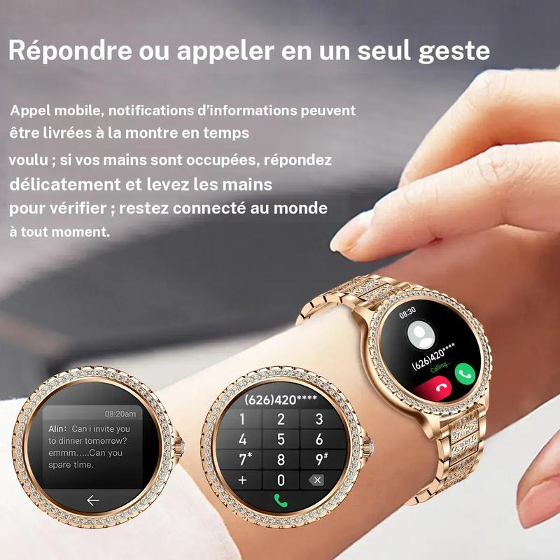 Montre connectée tendance pour femmes, montre numérique à grand écran HD de 1,32 pouces