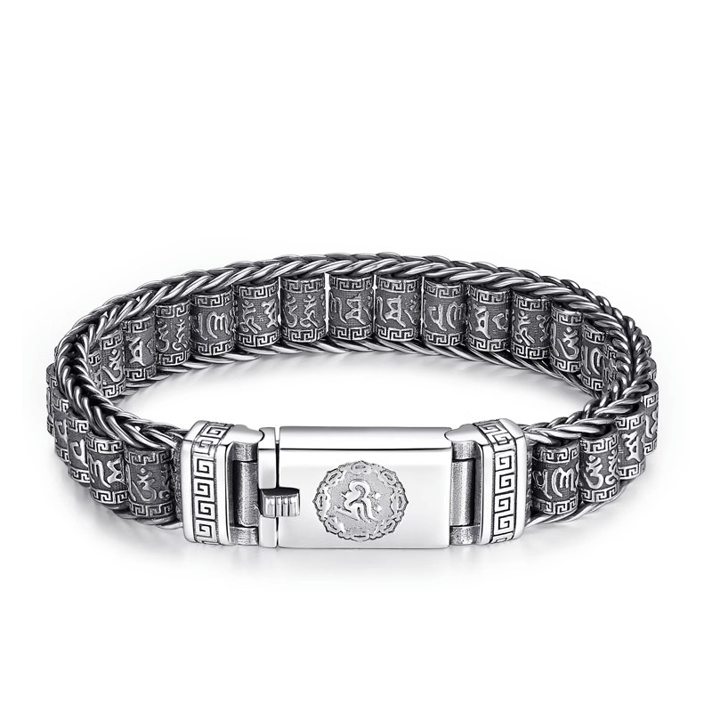 💎 50% DE RÉDUCTION ! 💎 Bracelet Roue de Prière Tibétaine – Argent 925, Porte-Bonheur & Cadeau Saint-Valentin