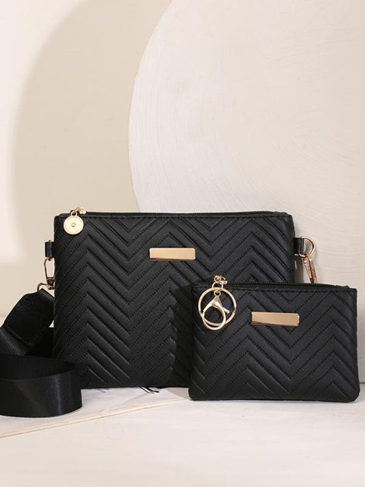 Ensemble de sacs bandoulière élégants pour femmes, petits sacs carrés à motif ondulé simple, sac à main élégant à bandoulière simple pour femmes