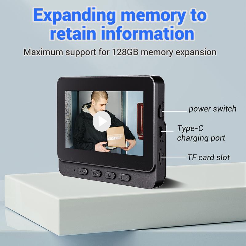 Caméra sans fil pour sonnette : 1080P, angle de 170°, écran 4,3 pouces, étanchéité IPX65 pour l'extérieur, vision nocturne