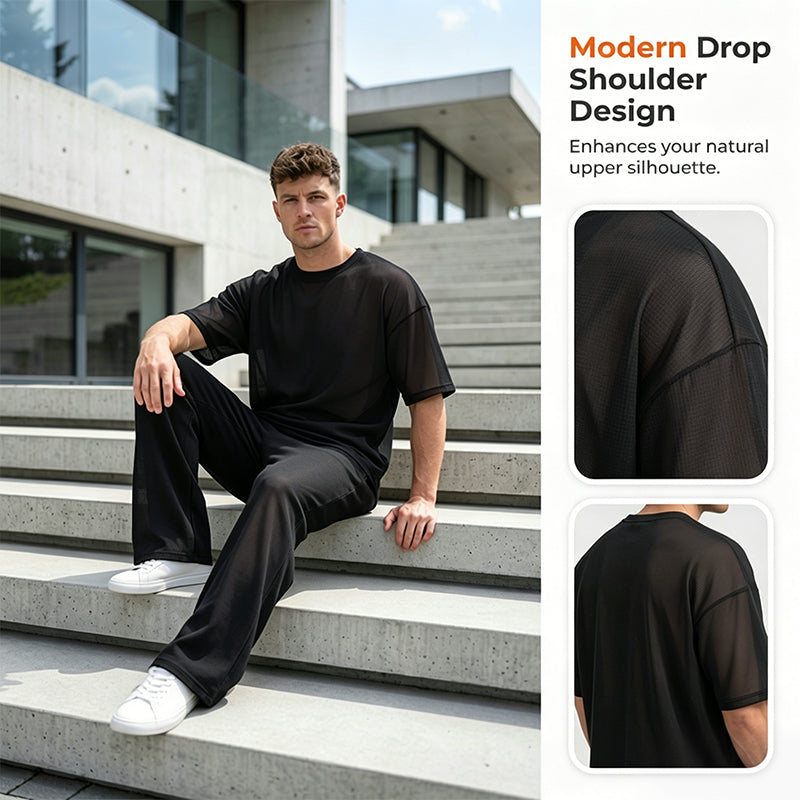 🍂Ensemble 2 pièces pour homme : t-shirt et pantalon à jambes larges🔥