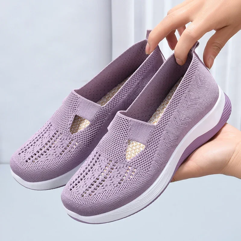 👟 60% DE RÉDUCTION! 🚶‍♀️Baskets légères et respirantes pour femme, en maille, à enfiler, unies et tendance