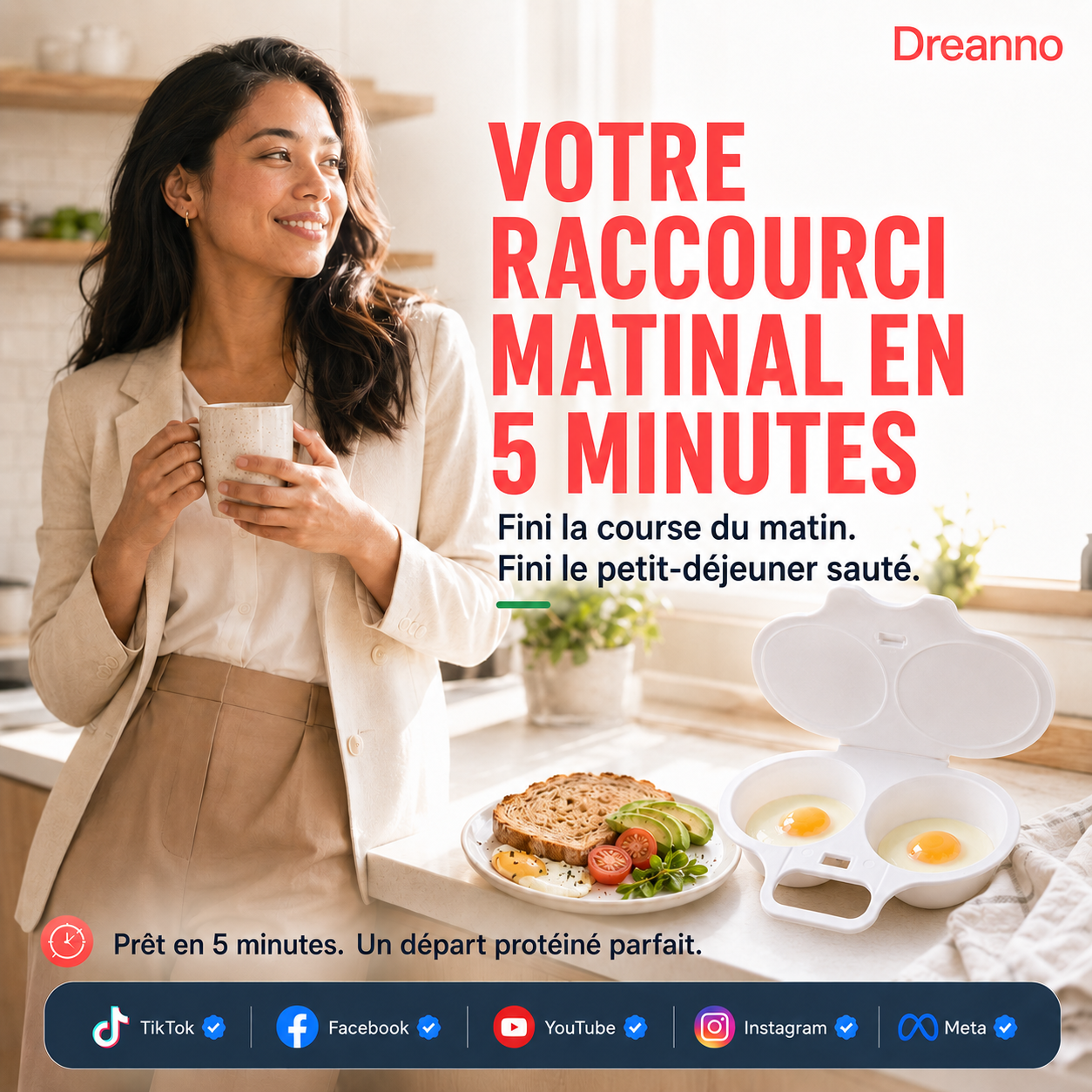 🥚 Des œufs pochés en quelques minutes ! Pocheur pour micro-ondes à double compartiment, sans huile