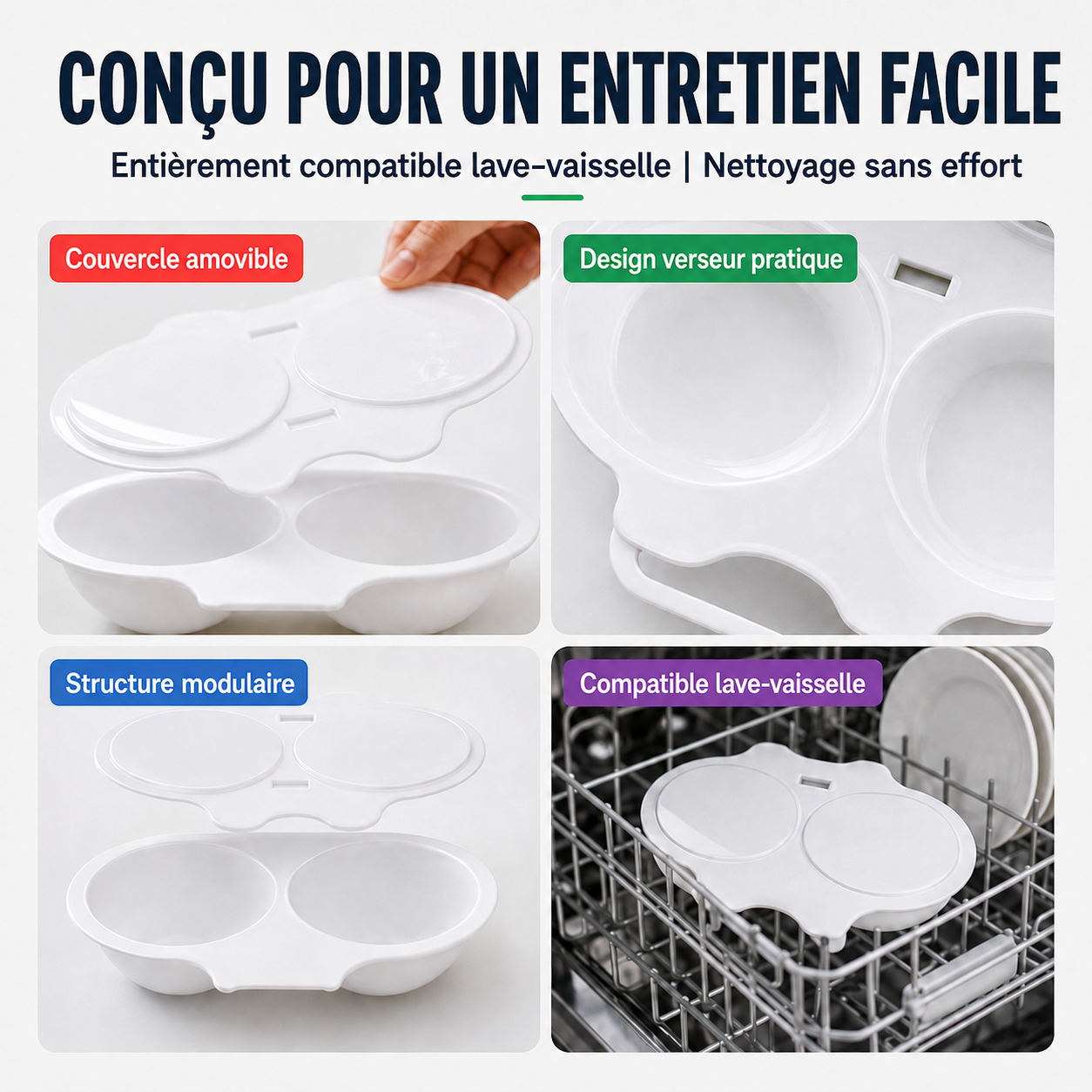 🥚 Des œufs pochés en quelques minutes ! Pocheur pour micro-ondes à double compartiment, sans huile