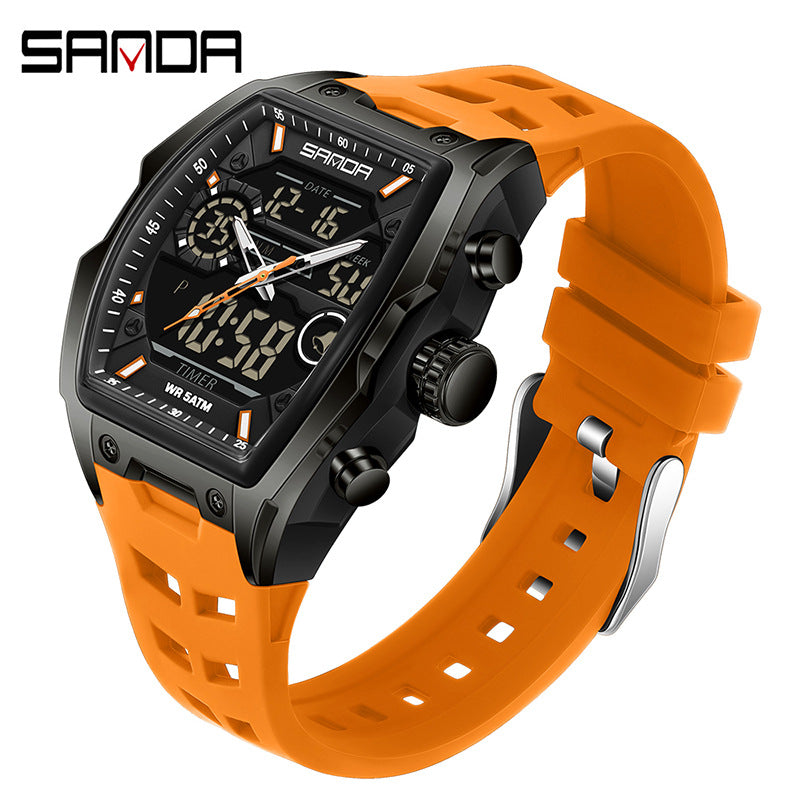 Montre numérique pour homme, montre numérique sportive décontractée avec cadran lumineux et mode alarme