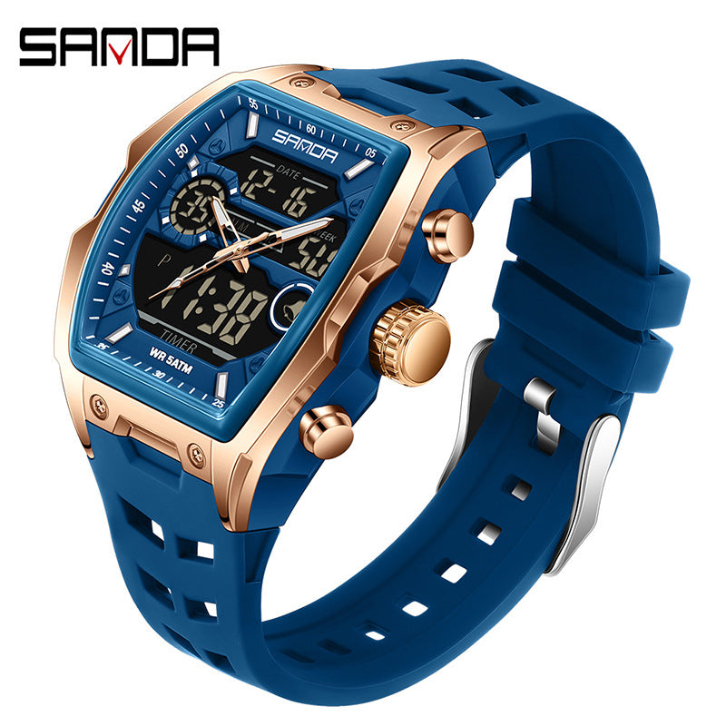 Montre numérique pour homme, montre numérique sportive décontractée avec cadran lumineux et mode alarme