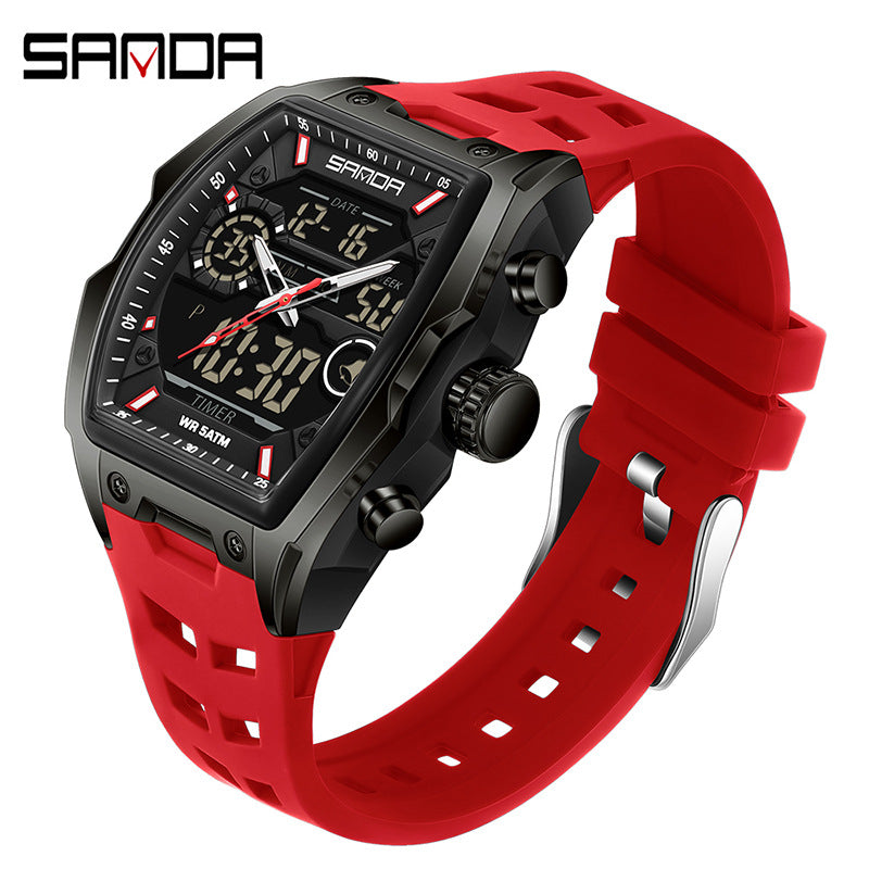 Montre numérique pour homme, montre numérique sportive décontractée avec cadran lumineux et mode alarme