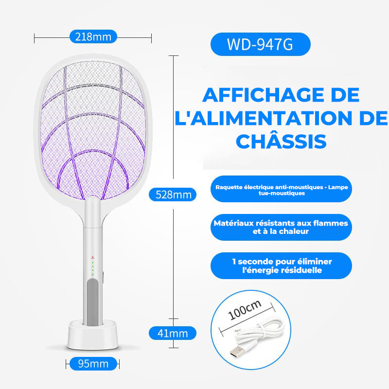 🔥VENTE CHAUDE🔥Raquette électrique anti-moustiques rechargeable par USB, grande raquette à insectes