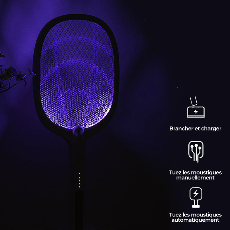 🔥VENTE CHAUDE🔥Raquette électrique anti-moustiques rechargeable par USB, grande raquette à insectes