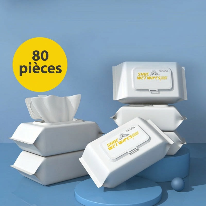 🎉🎉ACHETEZ 2, OFFERT 1 ! 🎉Lingettes humides pour nettoyer les chaussures blanches