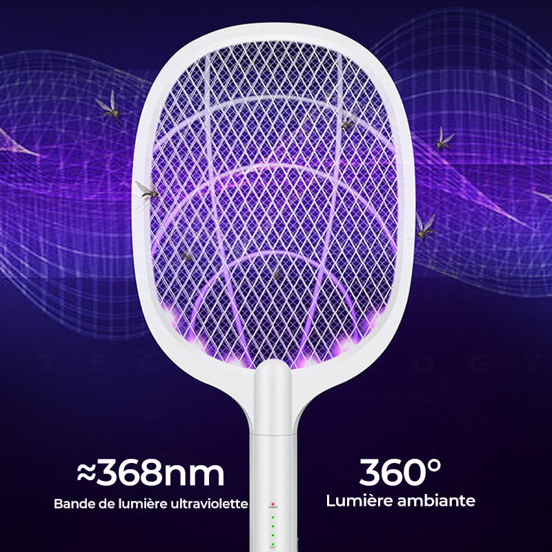 🔥VENTE CHAUDE🔥Raquette électrique anti-moustiques rechargeable par USB, grande raquette à insectes