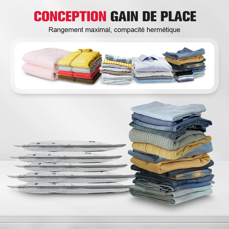 🧳 50% DE RÉDUCTION ! ✨ Ensemble Sacs de Rangement Sous Vide 2026 – Pompe Portable Incluse, Gain de Place 80% 📦