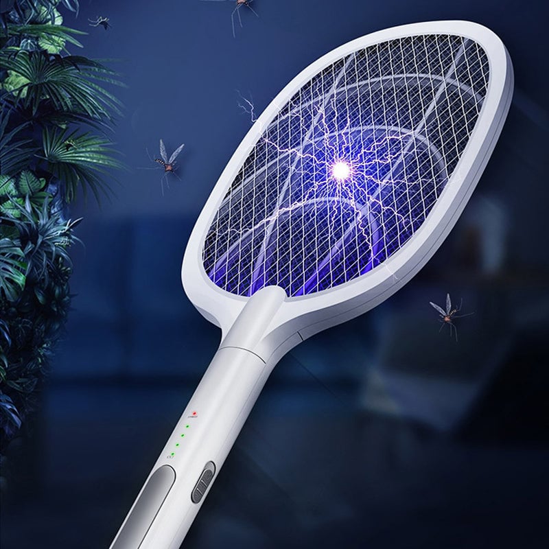 🔥VENTE CHAUDE🔥Raquette électrique anti-moustiques rechargeable par USB, grande raquette à insectes