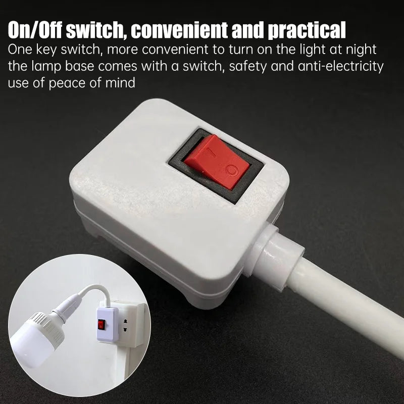Adaptateur de douille E27 avec interrupteur