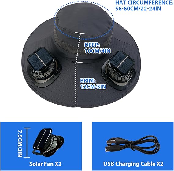 Casquette rafraîchissante d'été avec ventilateur