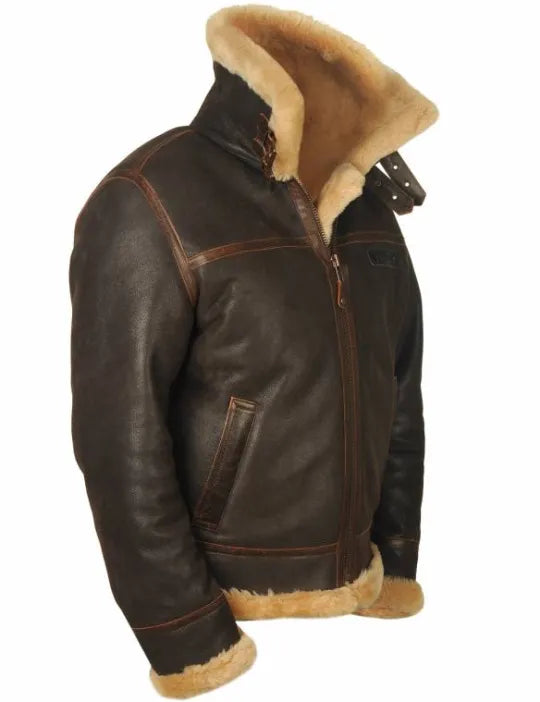 📢📢65 % de réduction !!! ✨VESTE BOMBER EN PEAU DE MOUTON