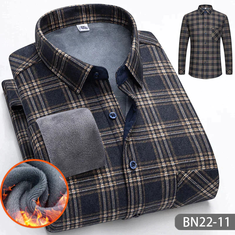 Chemise à rayures d'hiver d'automne en épaissis pour les hommes