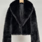 Manteau court en fausse fourrure pour femme, veste d'hiver ample et chaude