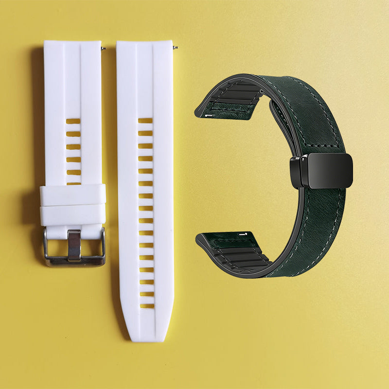 Bracelet de montre en silicone 22 mm + bracelet de montre en cuir