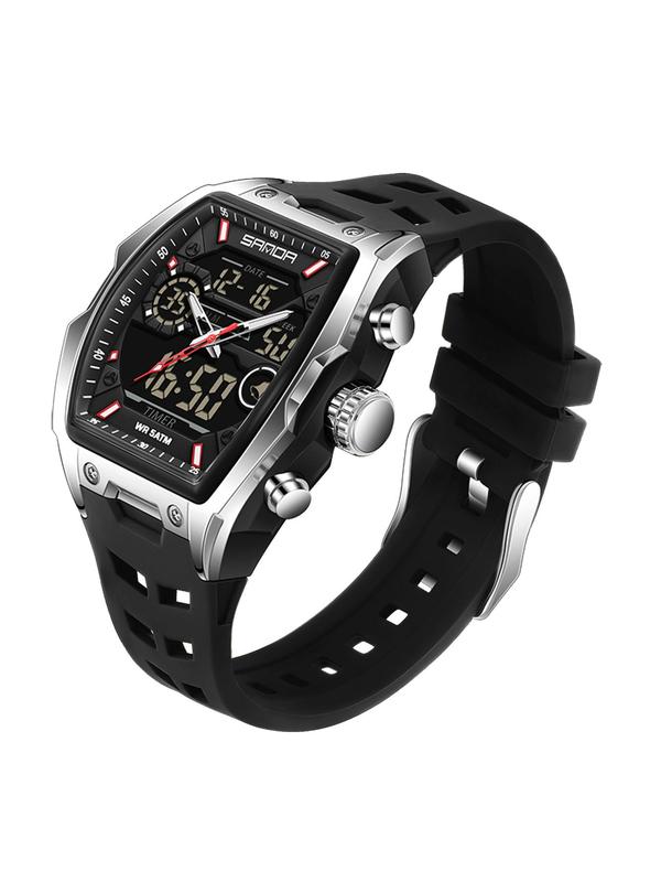 Montre numérique pour homme, montre numérique sportive décontractée avec cadran lumineux et mode alarme