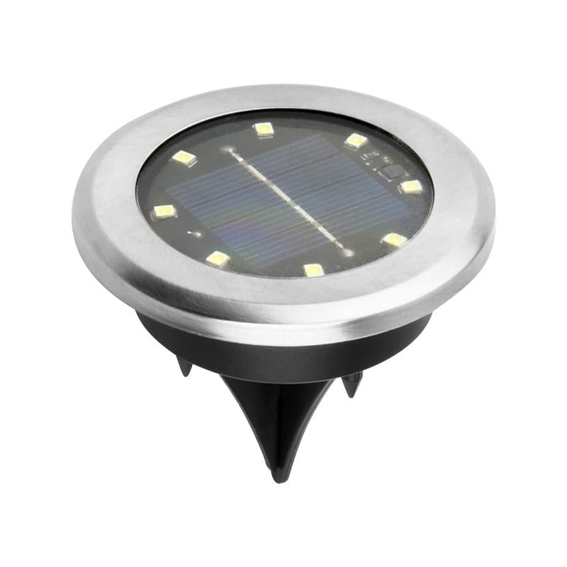 Lampe solaire d'extérieur en acier inoxydable avec 8 LED