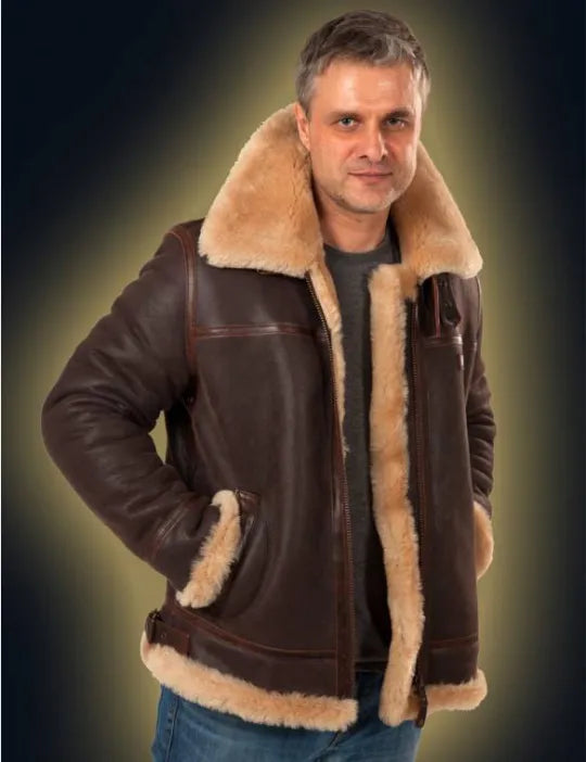 📢📢65 % de réduction !!! ✨VESTE BOMBER EN PEAU DE MOUTON