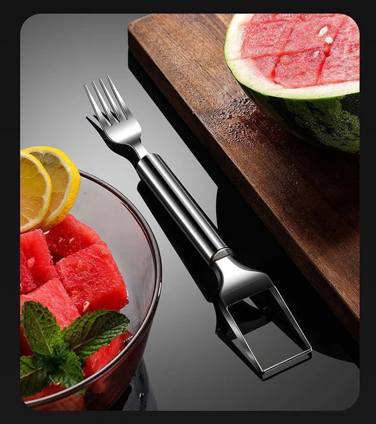 💥OFFRE EXCEPTIONNELLE : 1 + 1 gratuit🔥🍉 Préparez vos fruits sans effort✨ Coupe-fruits et fourchette 2-en-1 – pour servir des fruits rapidement et facilement ! 🍓