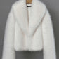 Manteau court en fausse fourrure pour femme, veste d'hiver ample et chaude