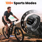 Montre connectée pour homme de style militaire avec batterie de 1 100 mAh, écran AMOLED de 1,7 pouces, lampe torche LED, étanchéité IP68, montre de sport avec fonction téléphone, plus de 110 modes sportifs, suivi de la fréquence cardiaque et du sommeil