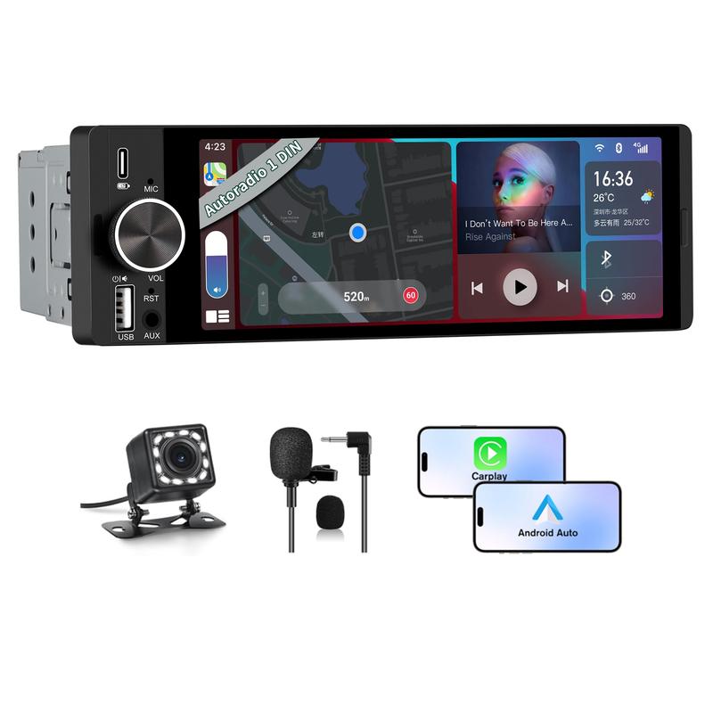 Écran tactile intelligent sans fil 6,36 pouces | Bluetooth | Commande vocale | Écran multimédia HD
