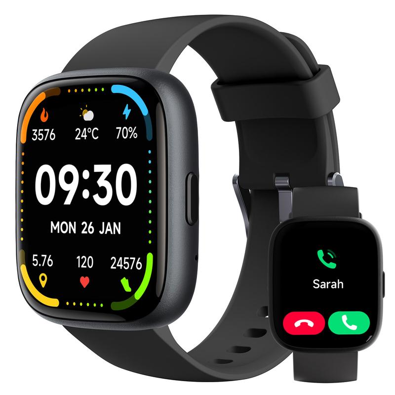 Montre connectée pour femmes et hommes, tracker d'activité physique avec fonction d'appel, montre de fitness avec suivi du sommeil/100 sports/podomètre étanche IP68