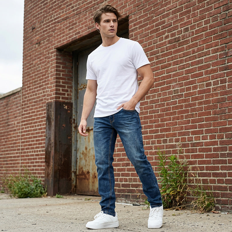 Jean classique à coupe droite pour homme