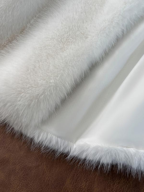 Manteau court en fausse fourrure pour femme, veste d'hiver ample et chaude