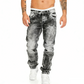Jean en denim extensible créatif à la mode pour hommes, style minimaliste adapté à l'été, style Emo