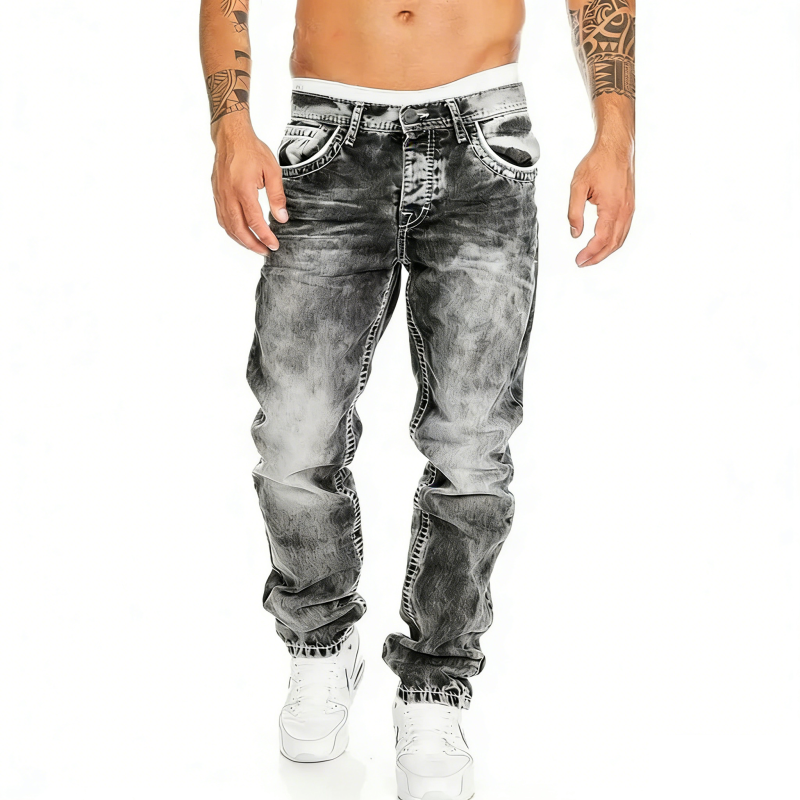 Jean en denim extensible créatif à la mode pour hommes, style minimaliste adapté à l'été, style Emo