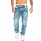 Jean en denim extensible créatif à la mode pour hommes, style minimaliste adapté à l'été, style Emo