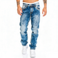 Jean en denim extensible créatif à la mode pour hommes, style minimaliste adapté à l'été, style Emo