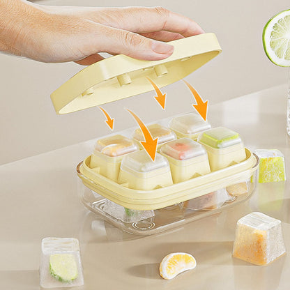 Mini-bac à glaçons à 6 compartiments, adapté au contact alimentaire et facile à démouler