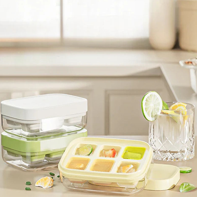 Mini-bac à glaçons à 6 compartiments, adapté au contact alimentaire et facile à démouler