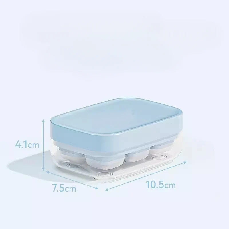Mini-bac à glaçons à 6 compartiments, adapté au contact alimentaire et facile à démouler