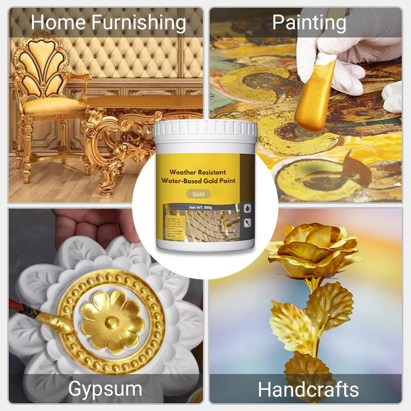 🎨 50% DE RÉDUCTION MAINTENANT ! ✨ Peinture Dorée à Base d'Eau Résistante aux Intempéries – Couverture Maximale, Séchage Rapide & Application Facile 🏠