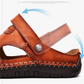 Sandales d'extérieur respirantes en cuir souple pour hommes de grande taille