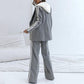 ✨Ensemble 2 pièces blazer gris décontracté et pantalon large pour femme