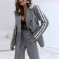 ✨Ensemble 2 pièces blazer gris décontracté et pantalon large pour femme