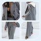 ✨Ensemble 2 pièces blazer gris décontracté et pantalon large pour femme