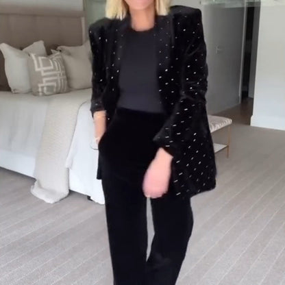 💖50% de réduction💖Blazer de luxe à décor de strass pour femmes