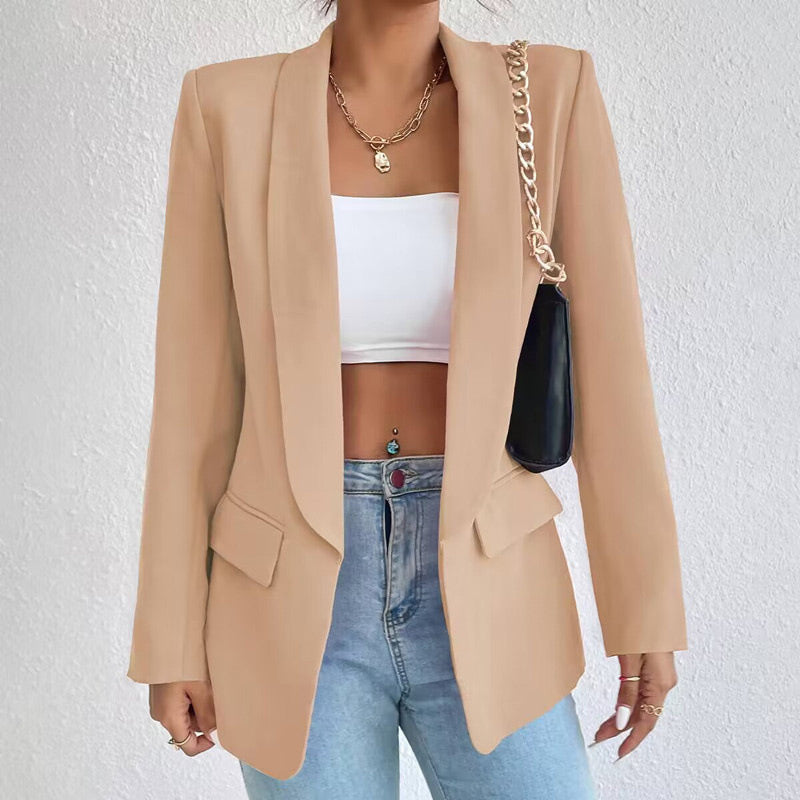 Blazer américain à manches froncées grande taille curvy | Mode Femme | Blazer | Froncé | Décontracté | Coupe ample