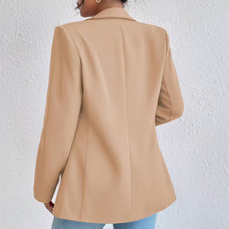 Blazer américain à manches froncées grande taille curvy | Mode Femme | Blazer | Froncé | Décontracté | Coupe ample