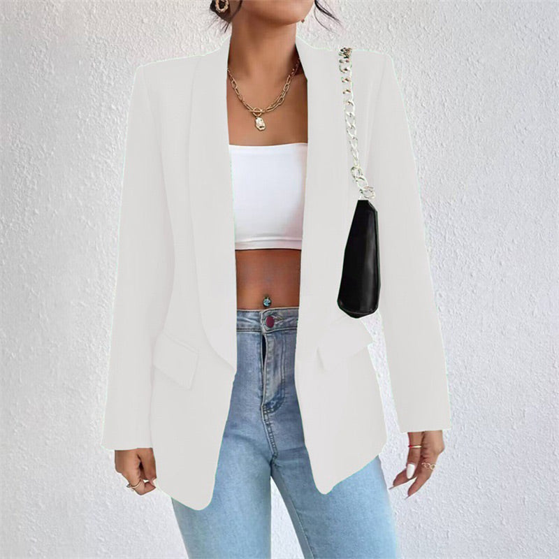 Blazer américain à manches froncées grande taille curvy | Mode Femme | Blazer | Froncé | Décontracté | Coupe ample